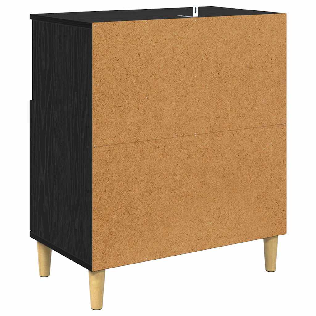 vidaXL Commodes 2 pcs Noir aspect chêne 60 x 35 x 70 cm