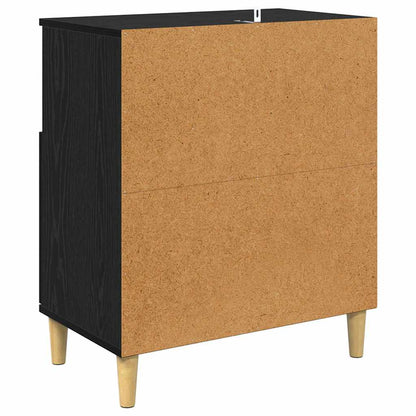 vidaXL Commodes 2 pcs Noir aspect chêne 60 x 35 x 70 cm