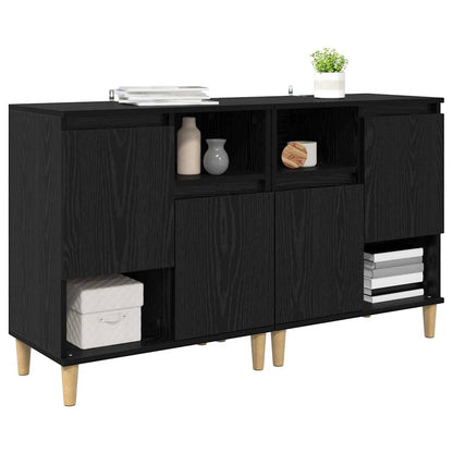 vidaXL Commodes 2 pcs Noir aspect chêne 60 x 35 x 70 cm