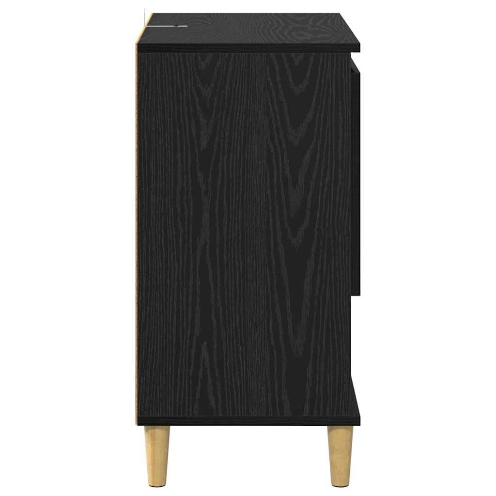 vidaXL Commodes 2 pcs Noir aspect chêne 60 x 35 x 70 cm