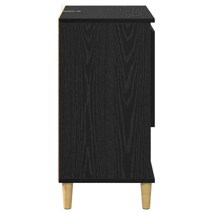 vidaXL Commodes 2 pcs Noir aspect chêne 60 x 35 x 70 cm