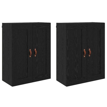 vidaXL Meuble mural 2 pcs Noir aspect chêne Aggloméré
