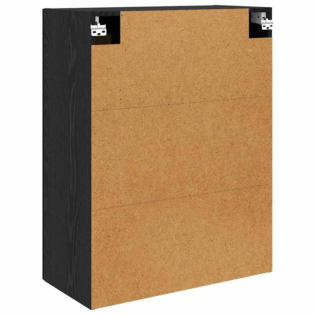 Wandmontierter Schrank 2 pcs Schwarz Eichen-Optik Holzwerkstoff