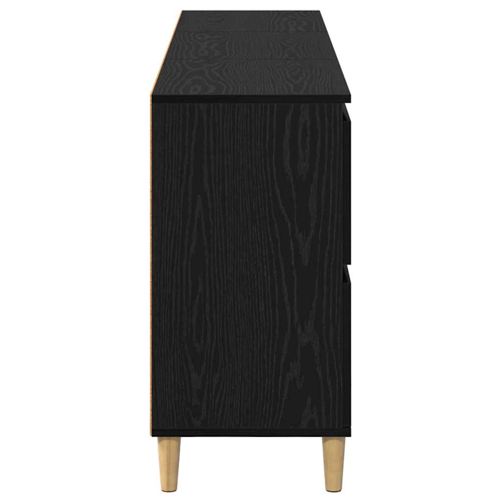 vidaXL Commodes 3 pcs Noir aspect chêne 60 x 35 x 70 cm