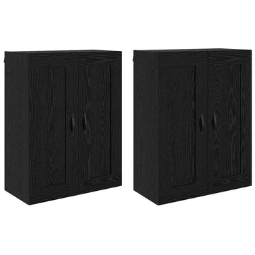 vidaXL Meuble mural 2 pcs Noir aspect chêne Aggloméré