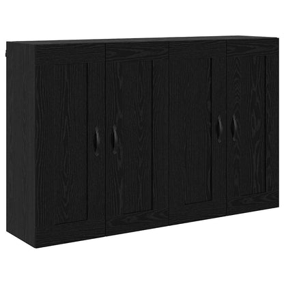 vidaXL Meuble mural 2 pcs Noir aspect chêne Aggloméré