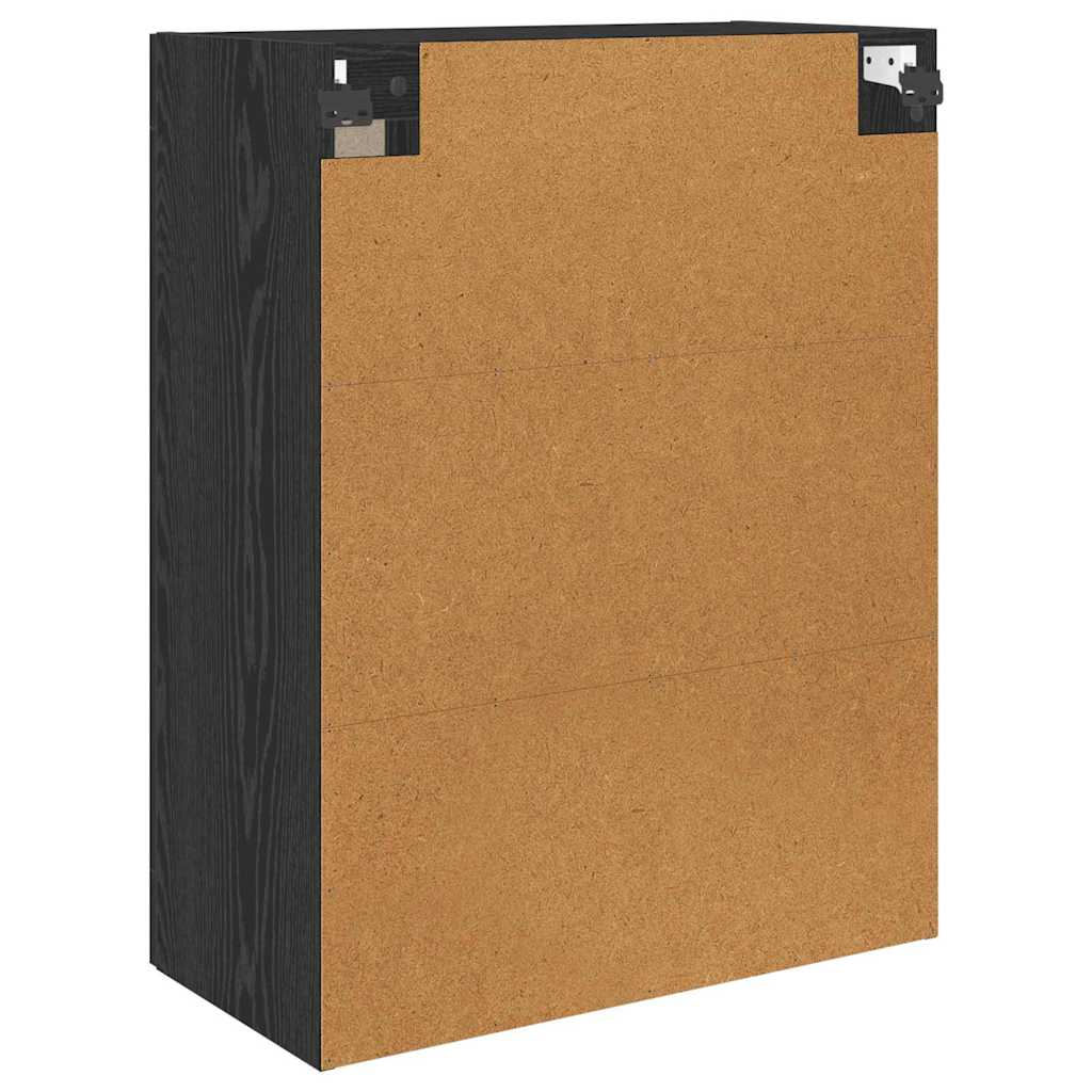 vidaXL Meuble mural 2 pcs Noir aspect chêne Aggloméré