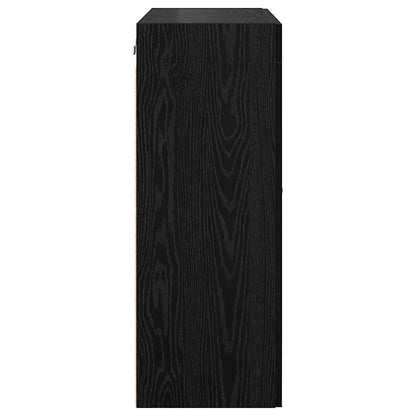 vidaXL Meuble mural 2 pcs Noir aspect chêne Aggloméré