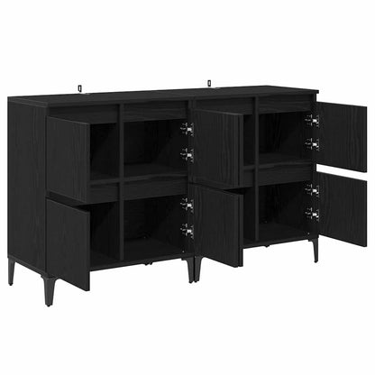 vidaXL Commodes 2 pcs Noir aspect chêne 60 x 35 x 70 cm