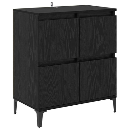 vidaXL Commodes 2 pcs Noir aspect chêne 60 x 35 x 70 cm