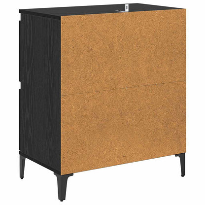 vidaXL Commodes 2 pcs Noir aspect chêne 60 x 35 x 70 cm