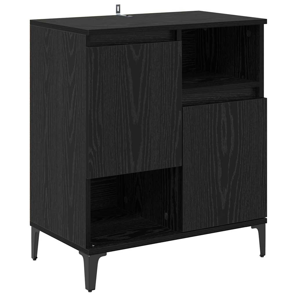 vidaXL Commodes 3 pcs Noir aspect chêne 60 x 35 x 70 cm