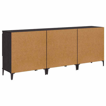 vidaXL Commodes 3 pcs Noir aspect chêne 60 x 35 x 70 cm