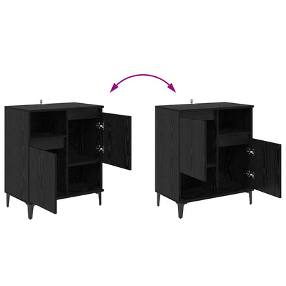 vidaXL Commodes 3 pcs Noir aspect chêne 60 x 35 x 70 cm