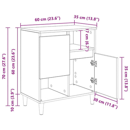 vidaXL Commodes 3 pcs Noir aspect chêne 60 x 35 x 70 cm