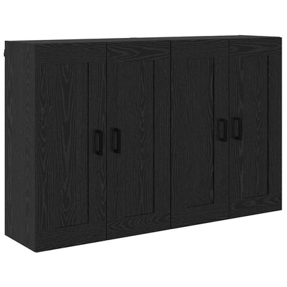 vidaXL Meuble mural 2 pcs Noir aspect chêne Bois d'ingénierie