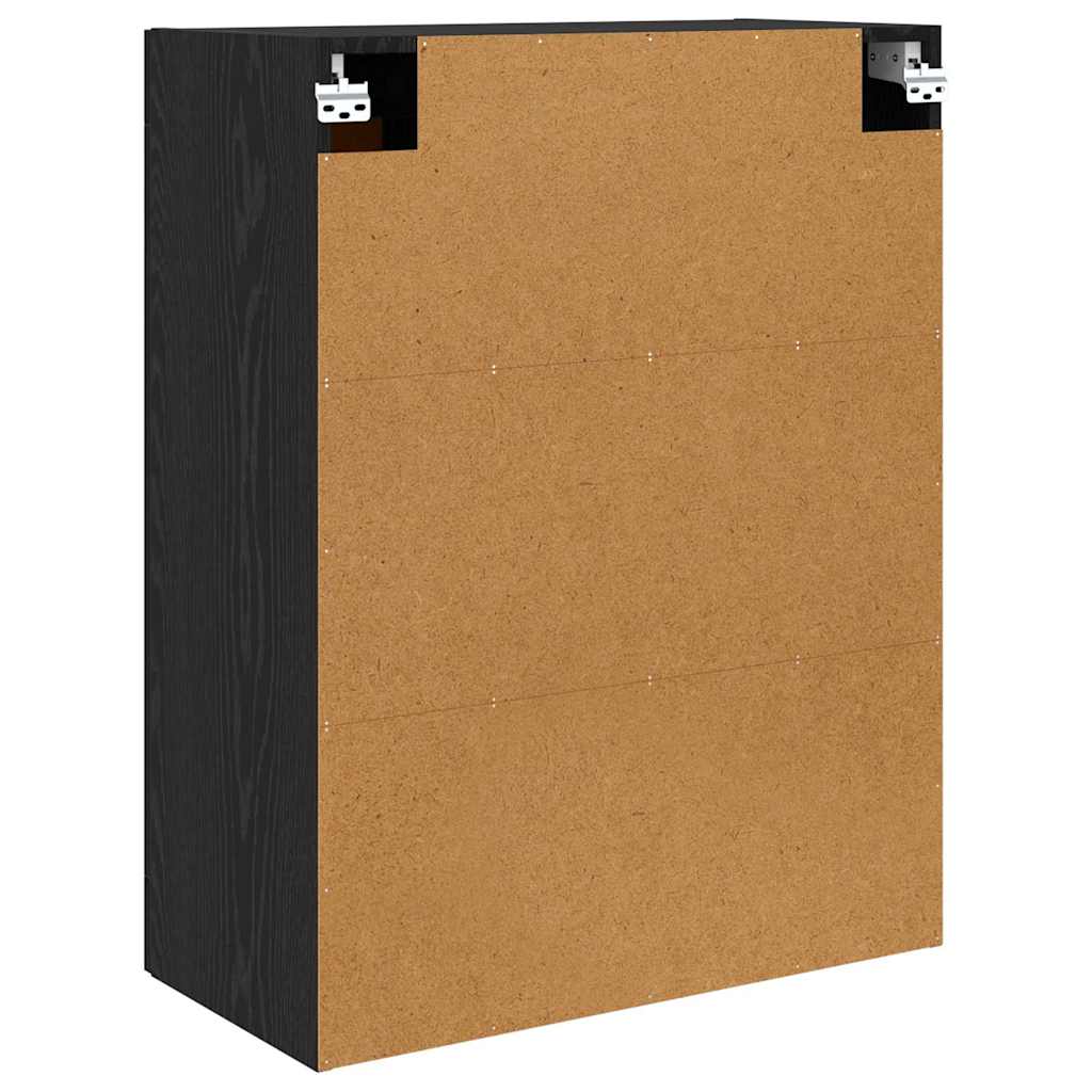 vidaXL Meuble mural 2 pcs Noir aspect chêne Bois d'ingénierie