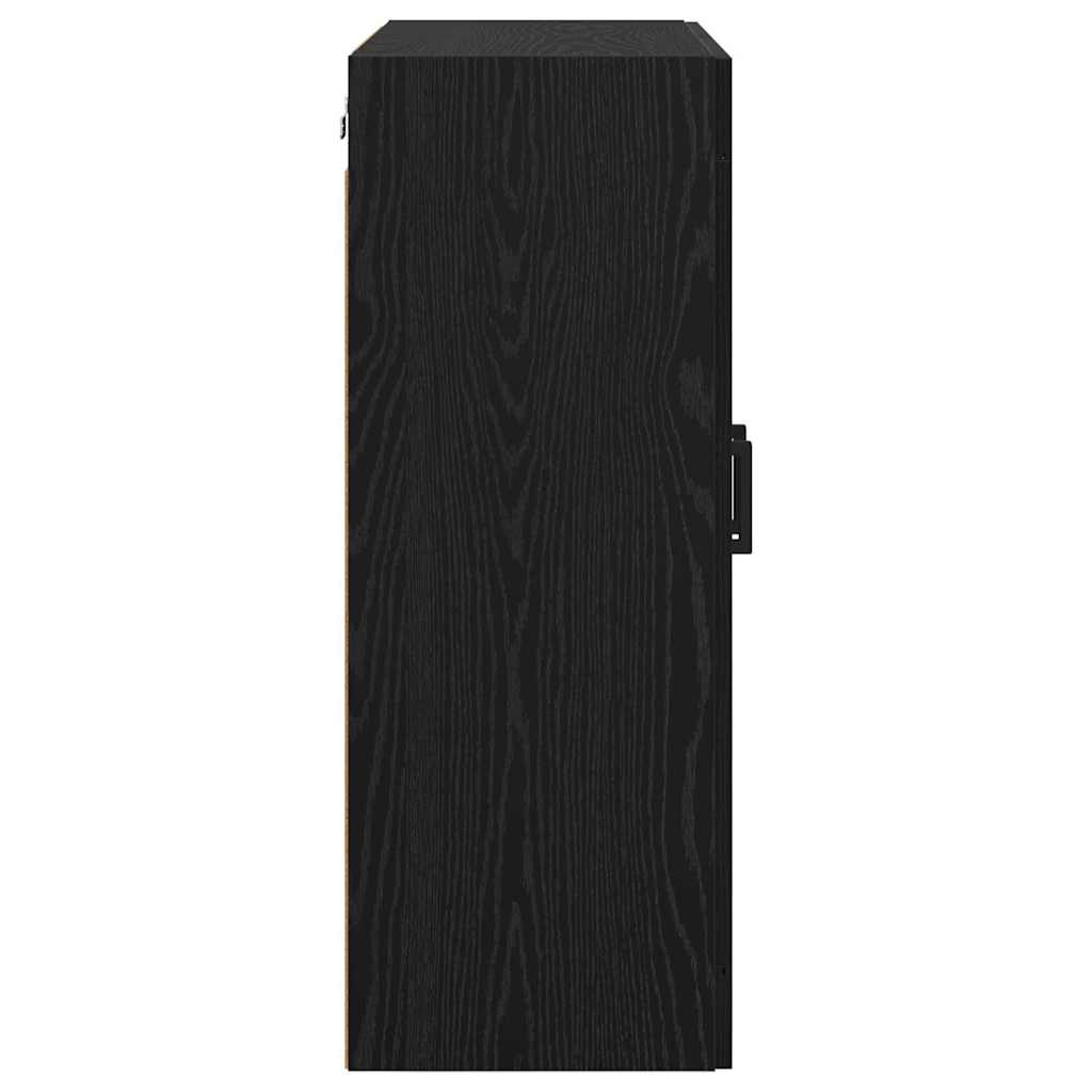 vidaXL Meuble mural 2 pcs Noir aspect chêne Bois d'ingénierie