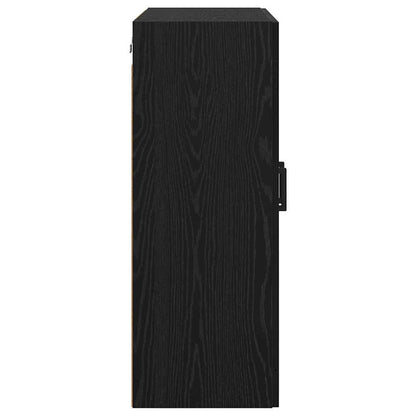 vidaXL Meuble mural 2 pcs Noir aspect chêne Bois d'ingénierie