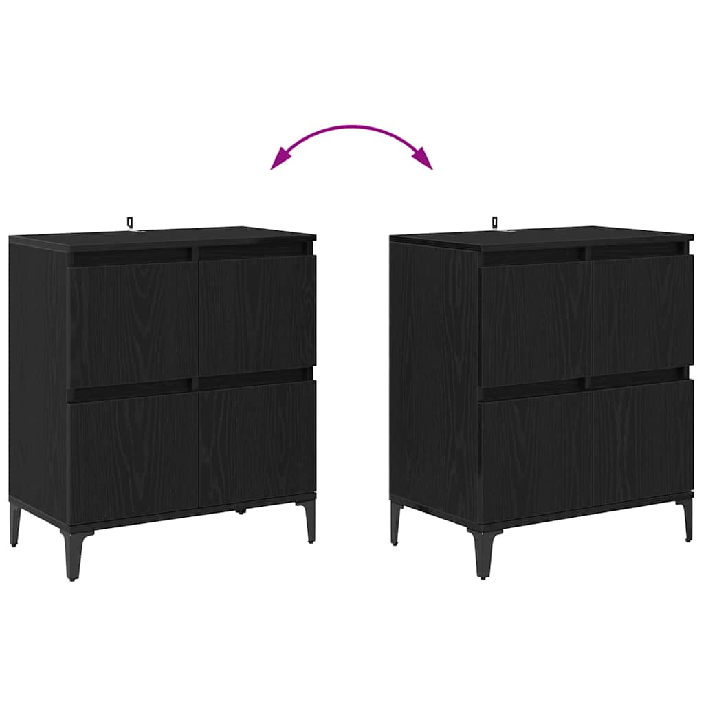 vidaXL Ensembles de 3 buffets Noir aspect chêne 60 x 35 x 70 cm