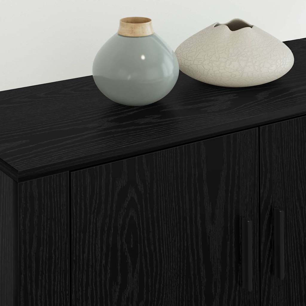 Wand-TV-Schrank Set Wandmontiert 3 pcs Schwarz Eichen-Optik