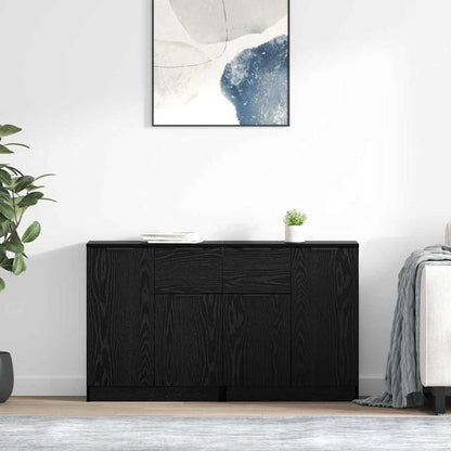 vidaXL Commodes 2 pcs Noir aspect chêne 60 x 30 x 70 cm