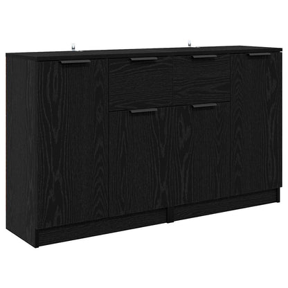 vidaXL Commodes 2 pcs Noir aspect chêne 60 x 30 x 70 cm
