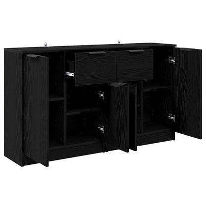 vidaXL Commodes 2 pcs Noir aspect chêne 60 x 30 x 70 cm