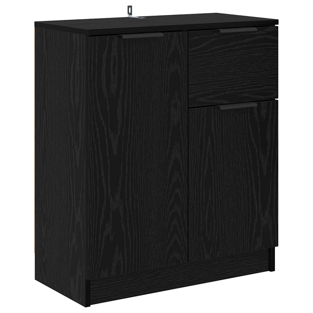vidaXL Commodes 2 pcs Noir aspect chêne 60 x 30 x 70 cm