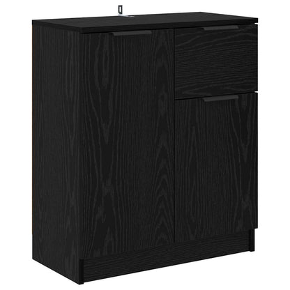 vidaXL Commodes 2 pcs Noir aspect chêne 60 x 30 x 70 cm