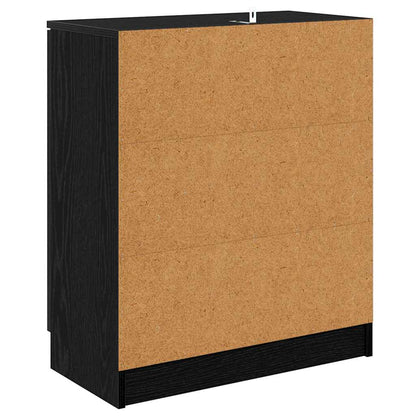 vidaXL Commodes 2 pcs Noir aspect chêne 60 x 30 x 70 cm