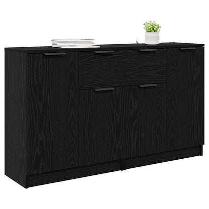 vidaXL Commodes 2 pcs Noir aspect chêne 60 x 30 x 70 cm