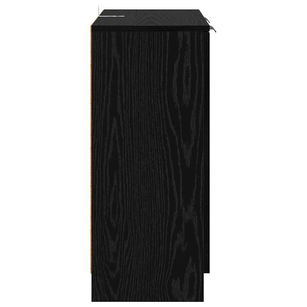 vidaXL Commodes 2 pcs Noir aspect chêne 60 x 30 x 70 cm