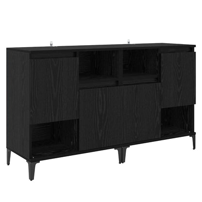 vidaXL Commodes 2 pcs Noir aspect chêne 60 x 35 x 70 cm