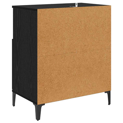 vidaXL Commodes 2 pcs Noir aspect chêne 60 x 35 x 70 cm