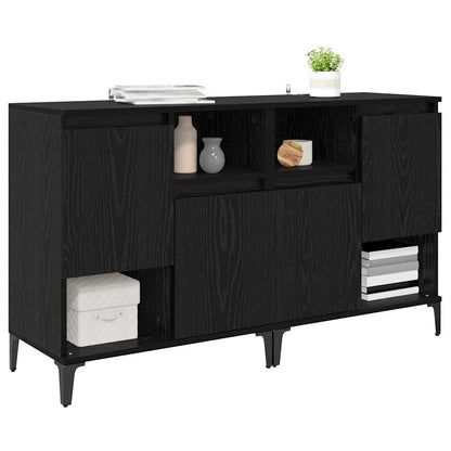 vidaXL Commodes 2 pcs Noir aspect chêne 60 x 35 x 70 cm