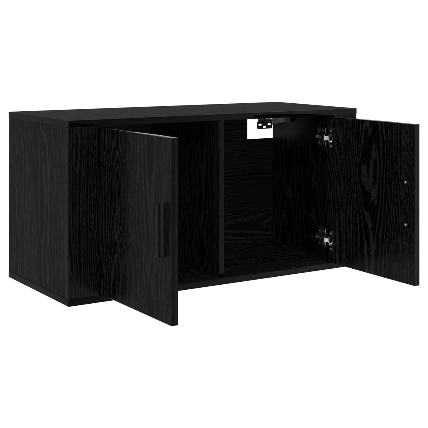 vidaXL Meuble TV mural 2 pcs Montage mural Noir Aspect chêne
