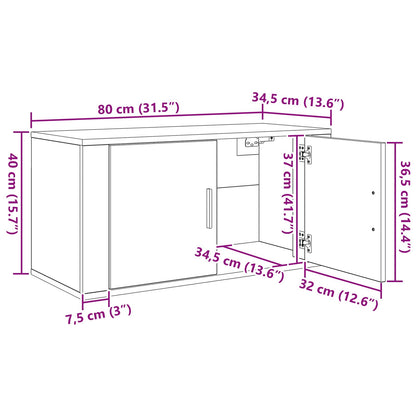 vidaXL Meuble TV mural 2 pcs Montage mural Noir Aspect chêne