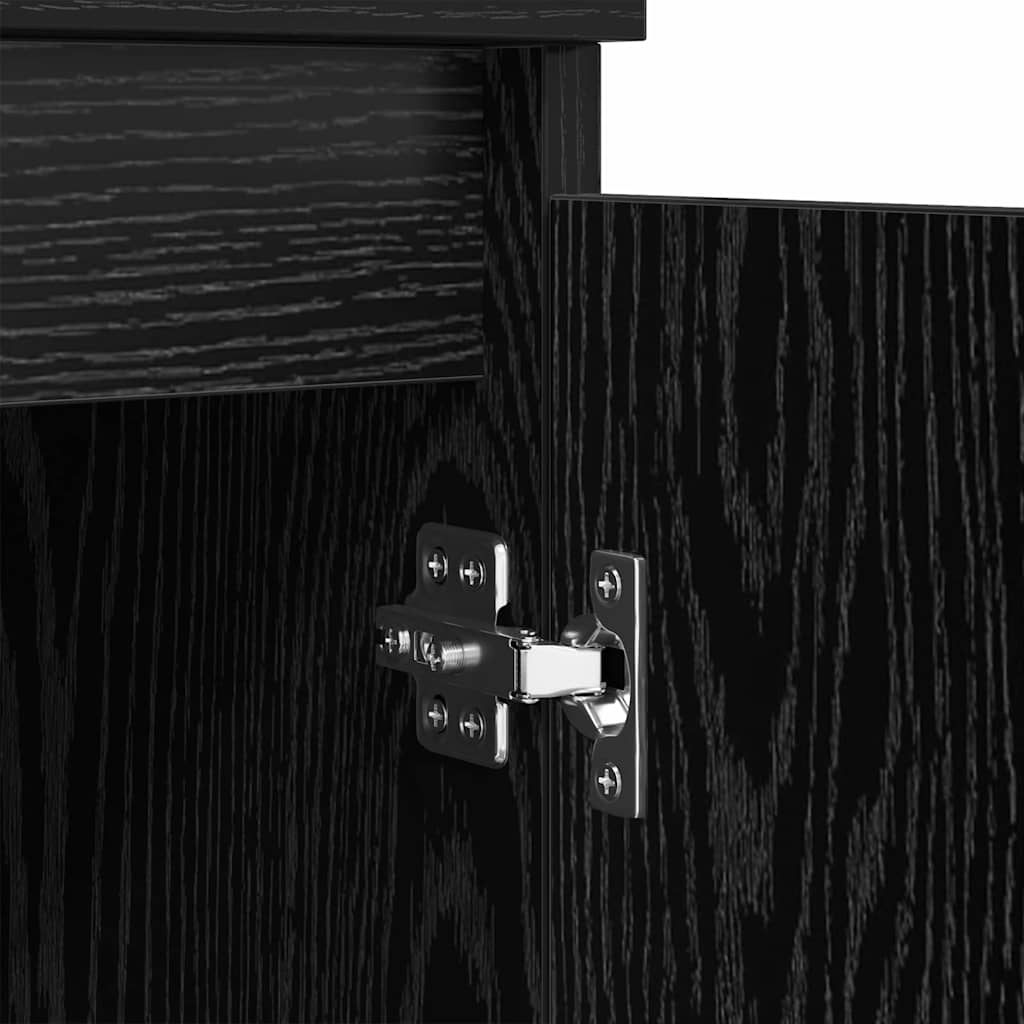 vidaXL Buffets 2 pcs Noir aspect chêne 60 x 35 x 70 cm