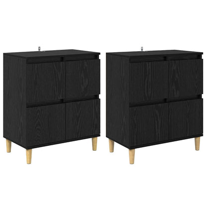vidaXL Buffets 2 pcs Noir aspect chêne 60 x 35 x 70 cm