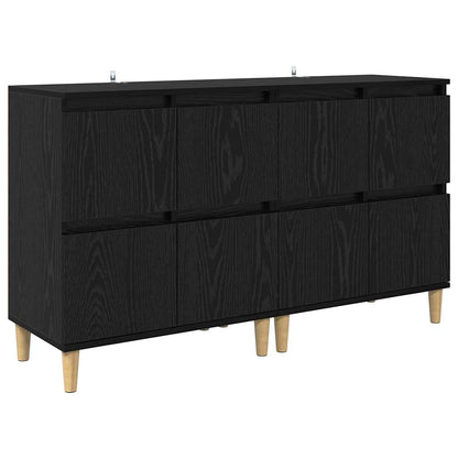 vidaXL Buffets 2 pcs Noir aspect chêne 60 x 35 x 70 cm