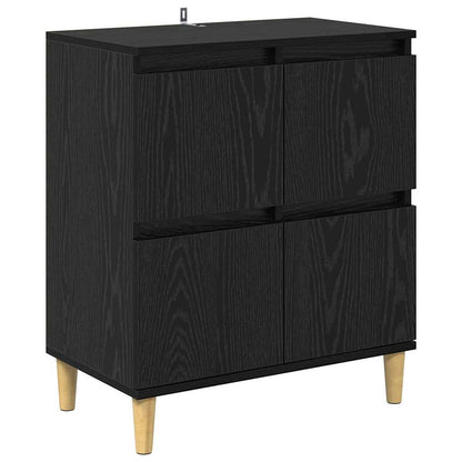 vidaXL Buffets 2 pcs Noir aspect chêne 60 x 35 x 70 cm