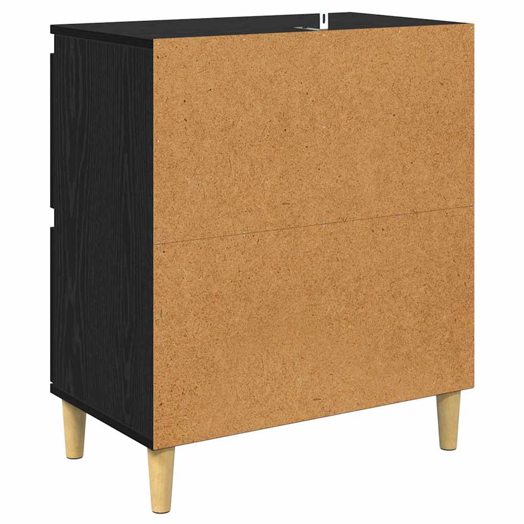 vidaXL Buffets 2 pcs Noir aspect chêne 60 x 35 x 70 cm