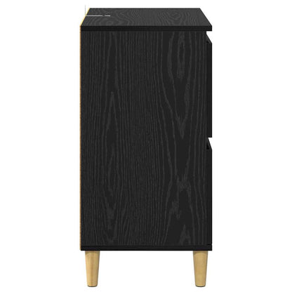 vidaXL Buffets 2 pcs Noir aspect chêne 60 x 35 x 70 cm