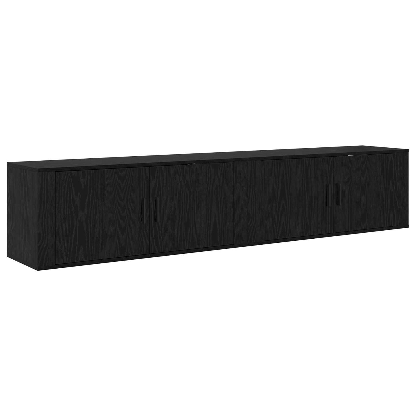 vidaXL Wand-TV-Schrank Set Wandmontiert 2 pcs Schwarz Eichen-Optik