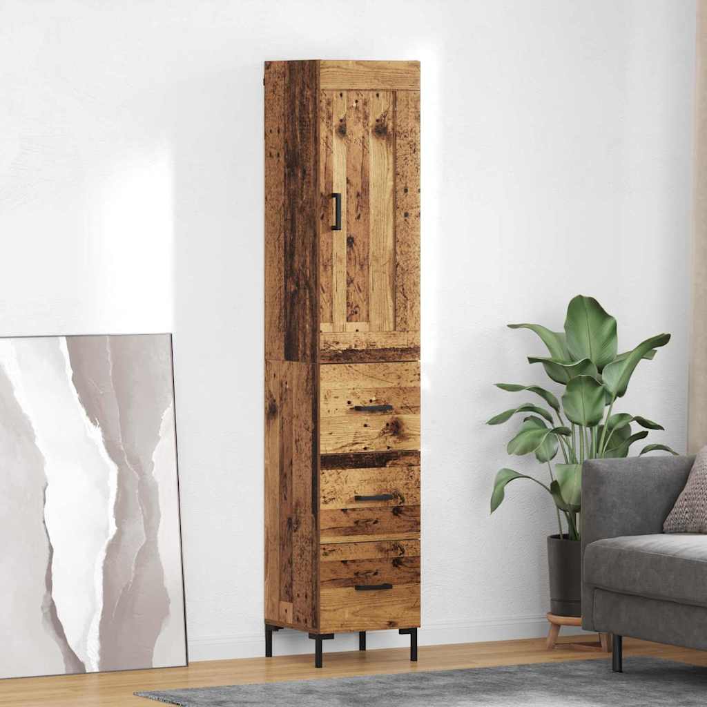 vidaXL Desserte en bois de récupération 34,5 x 34 x 180 cm, bois d'ingénierie