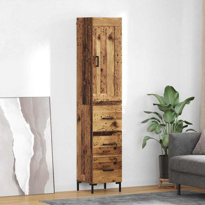 vidaXL Desserte en bois de récupération 34,5 x 34 x 180 cm, bois d'ingénierie