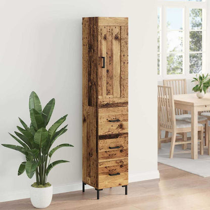 vidaXL Desserte en bois de récupération 34,5 x 34 x 180 cm, bois d'ingénierie