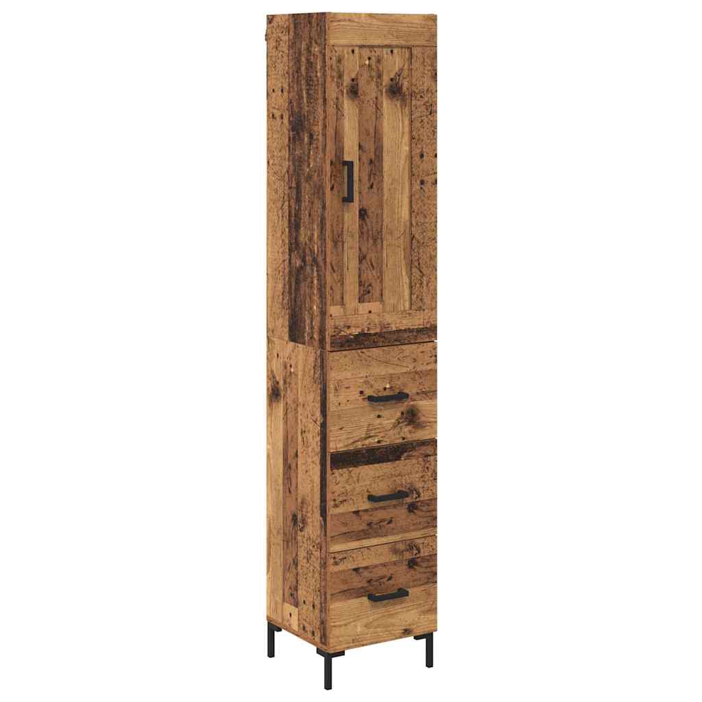 vidaXL Desserte en bois de récupération 34,5 x 34 x 180 cm, bois d'ingénierie