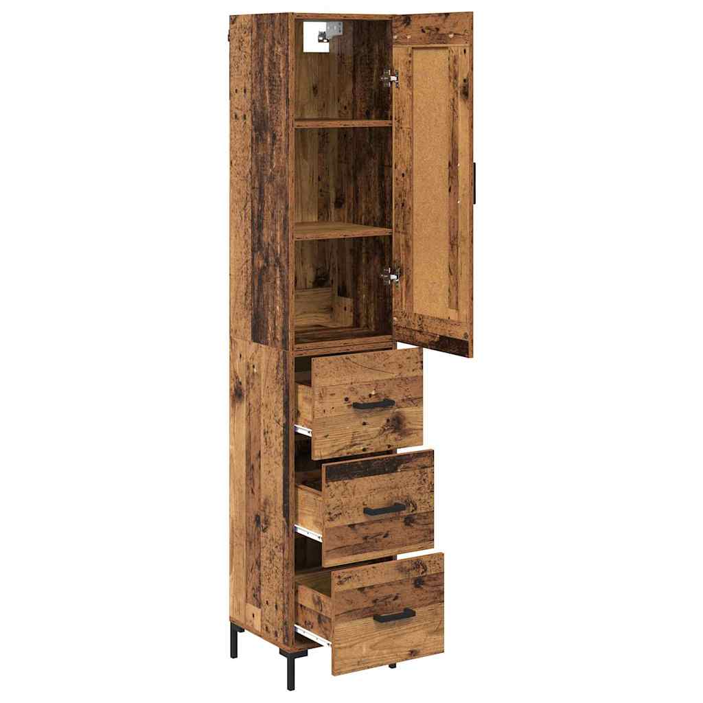 vidaXL Desserte en bois de récupération 34,5 x 34 x 180 cm, bois d'ingénierie